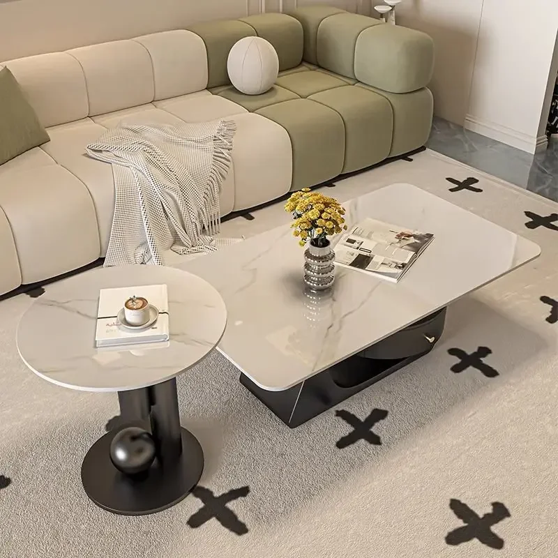 Italiano, lusso leggero, minimalista, ardesia, rettangolo, tavolino da caffè, combinazione