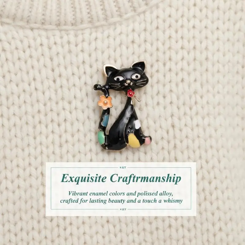 Cartoon Chinese Style Cat Enamel Brooch Pin Art Abstract Animal Kitten Pins Lapel Backpack Badge Gifts Jewelry Accessories