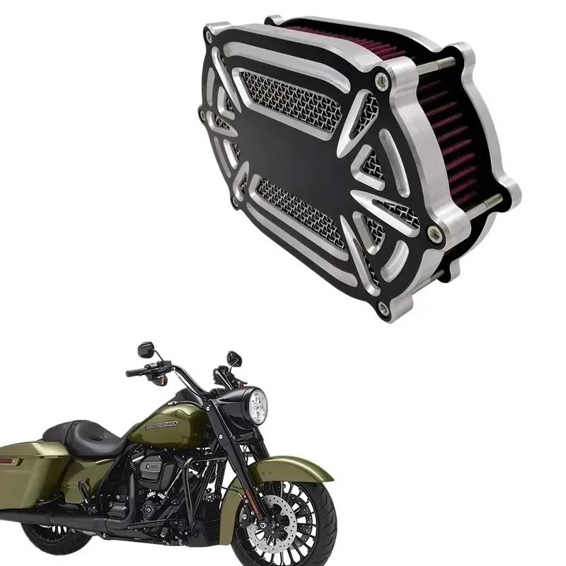 

for Harley Touring 2017 - up Road King 2017 - up Softail 2018 - up Air Filter Intake Motorcycle Cleaner Cnc Cut Kit Black