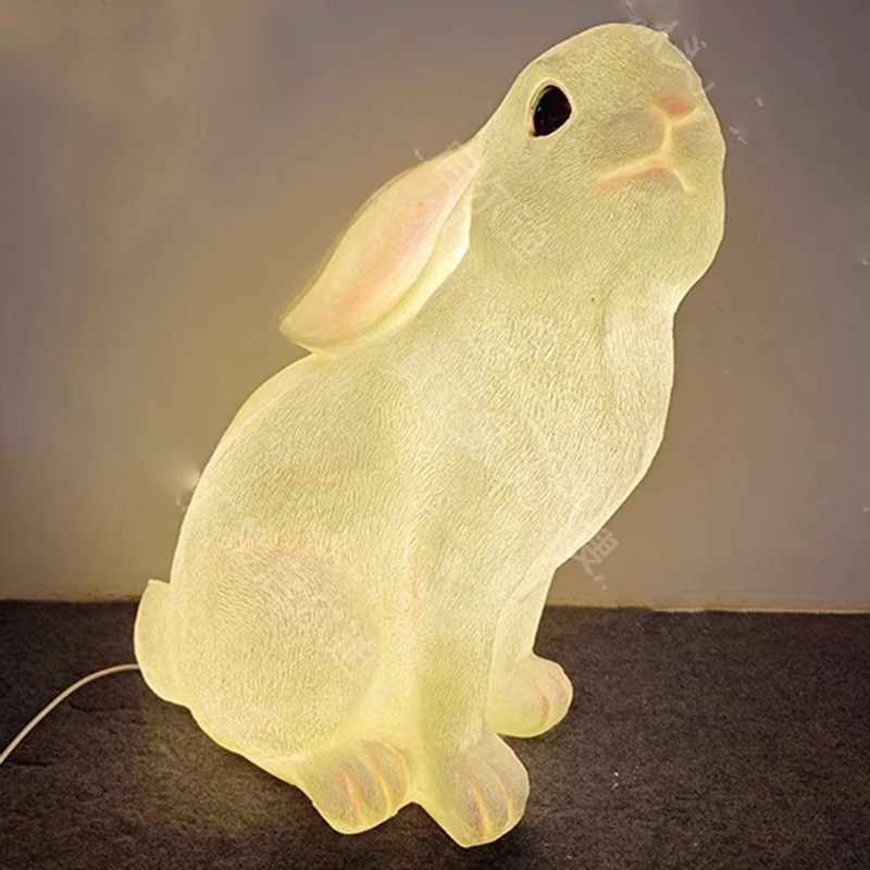 Rabbit Statue Outdoor Light Modern Luxury Designer Landscaping Animals Art Lighting Waterproof Luce Giardino Garden Decorations