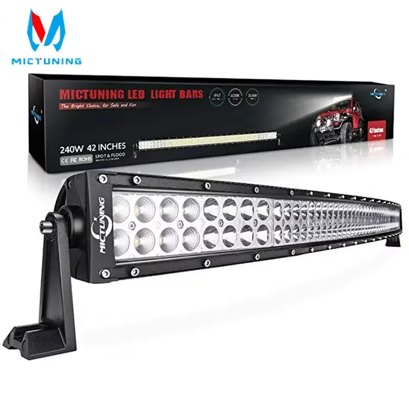 

MICTUNING 42" 240W Car curved LED Work Light Bar Combo High Power Dual Row Driving Fog Lamp for Offroad Tractor Trailer SUV ATV