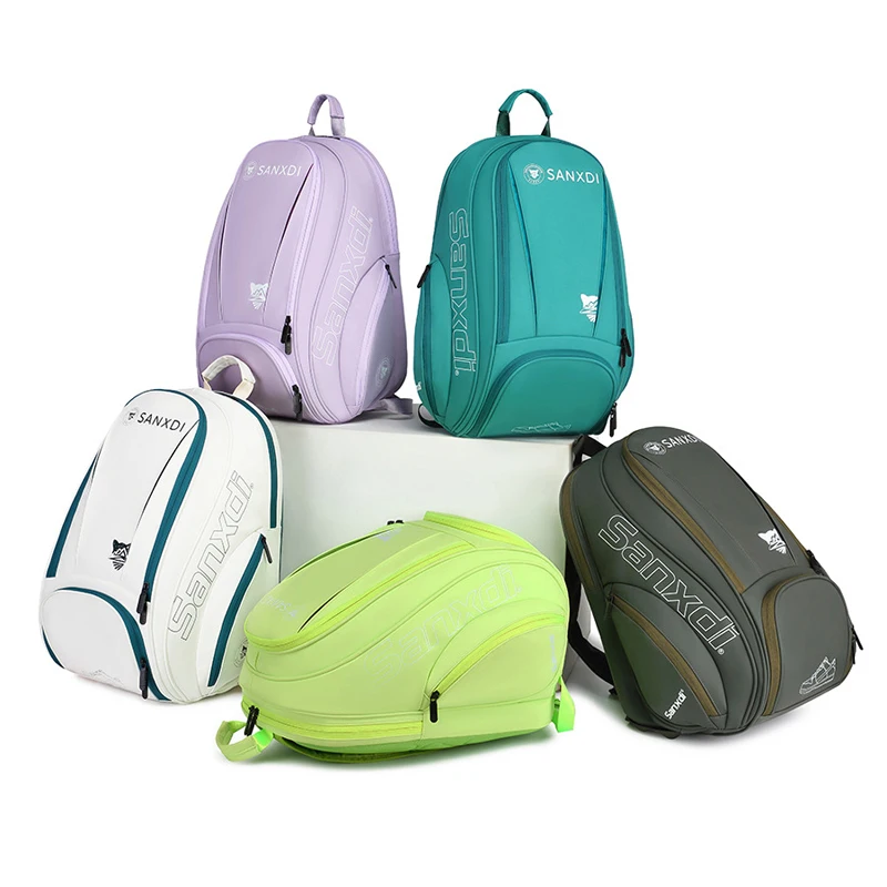 2026 SANXDI حقيبة مضرب التنس الرجال النساء بولي PU تنس الريشة تنس ظهره الأحذية مقصورة باديل الاسكواش Pickleball للجنسين حقيبة التنس #6