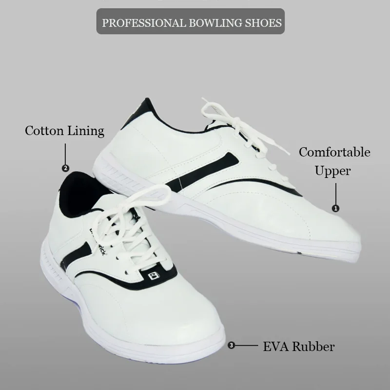 Men Women Bowling Shoes Professional Leather Bowling Sneakers Unisex Breathable Sports Footwear Non-slip Sole Training Shoes