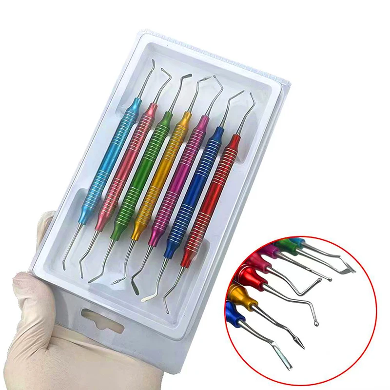 7PCS/Set Dentistry Colorful Composite Resin Filling Set Spatula Thick Handle Filler Restoration Dental Instrument