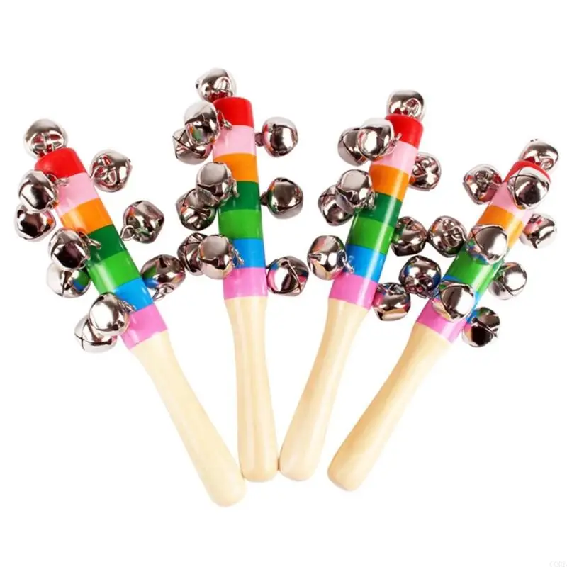CORB สายรุ้งไม้กระดิ่ง Rattle ของเล่นสำหรับทารก Sensory Growth Hand Eye Coordination ของเล่น