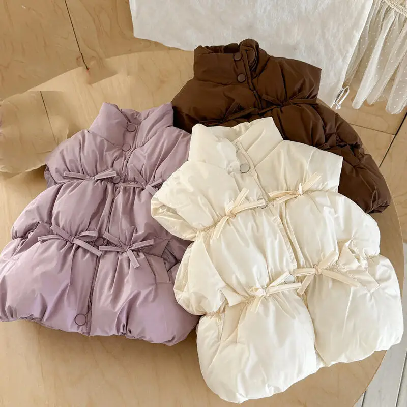 

Autumn Winter Girls High Neck Vest Kids Sleeveless Jacket Cotton Thicken Body Warmer Loungewear Quilted Vest Kids Clothes ﻿