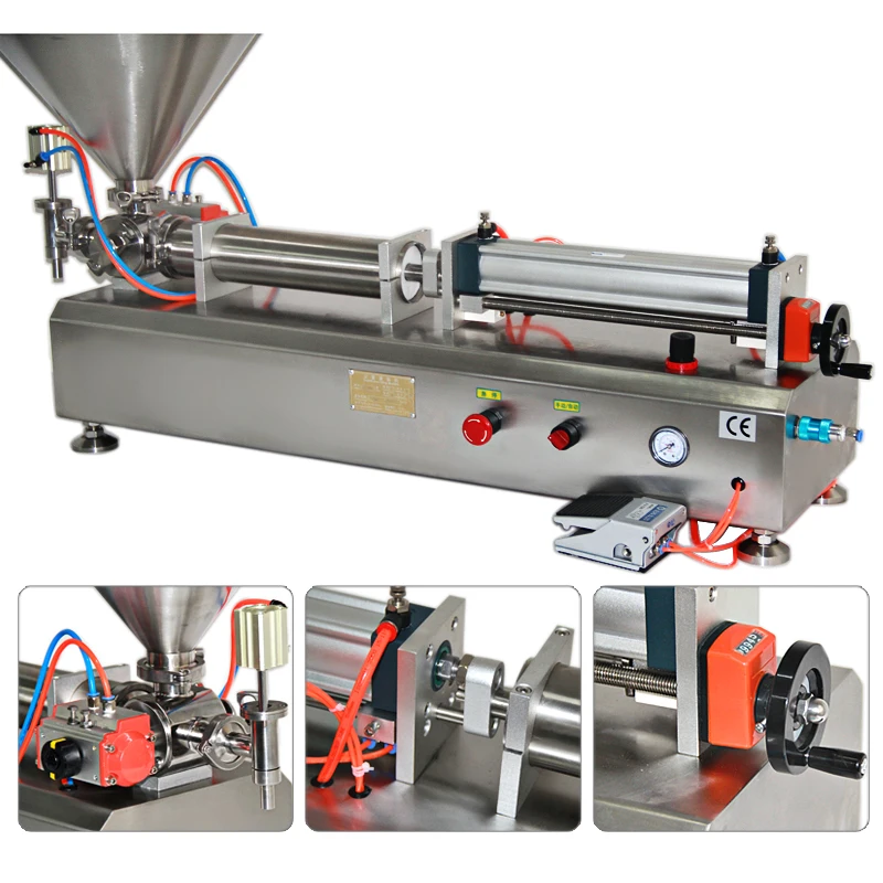 Horizontale Pneumatische Enkelvoudige Schoonheidshuid Zuigercrème Vulmachine