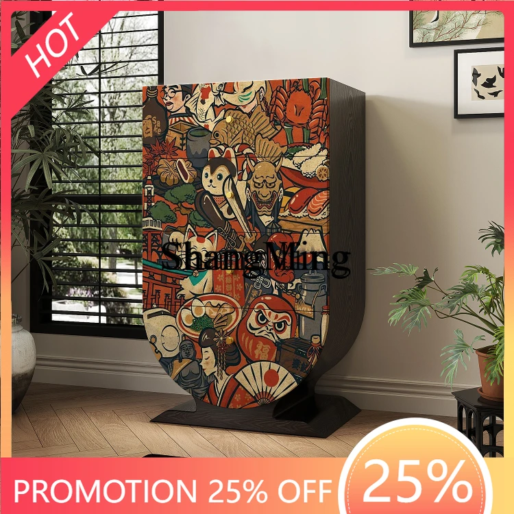 

FG solid wood four buckets dining side hallway cabinet living room homestay bedroom integrated drawer locker