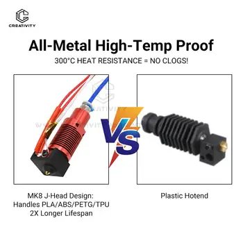 Ender 3 金屬 J 頭 CR10 MK8 熱端擠出機套件加熱塊噴嘴加熱器熱敏電阻適用於 CR10s Pro Ender3 V2 Ender 5 3D 列印機 10 最佳銷售 mk8 熱端 - №1