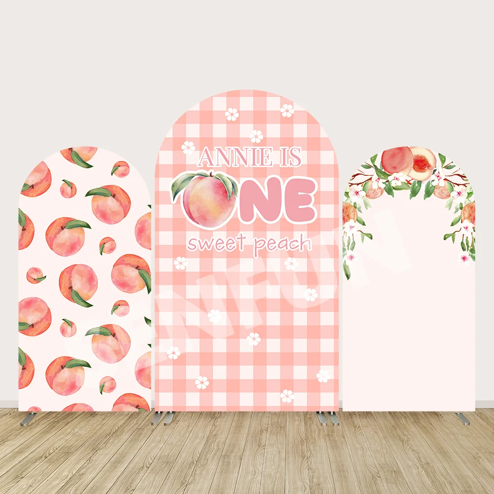Sweet Peach Baby Shower Arch Wall Panels Backdrop for Girl Wedding Party Decoration First Birthday Party Arched Cover Banner