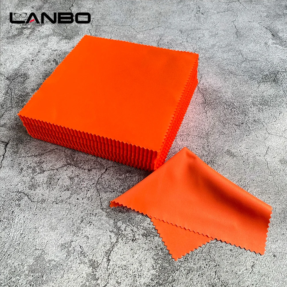 100pcs 150x150MM Orange Glasses Cleaner Microfiber Cleaning Cloth For Lens Phone Screen Cleaning Wipes Eyewear Accessories