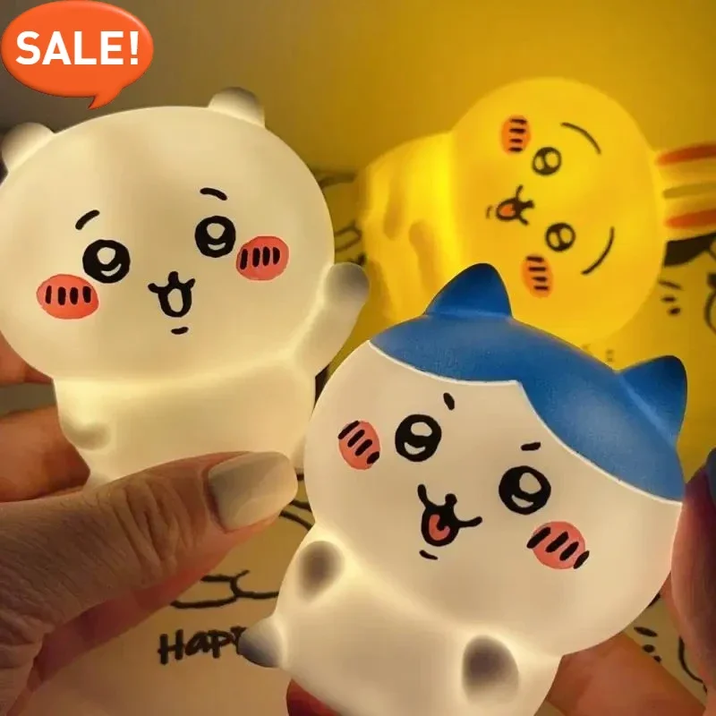 Anime Giyikawa Kawaii Bedroom Desktop Decoration Hachiware Usagi Cartoon Vinyl Doll Night Light Luminous Toy Surprise Girl Gifts