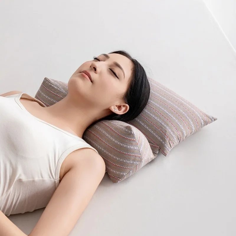 

2025 new buckwheat husk triangular one-piece pillow household cervical spine anti-bow pillow removable combination pillow core