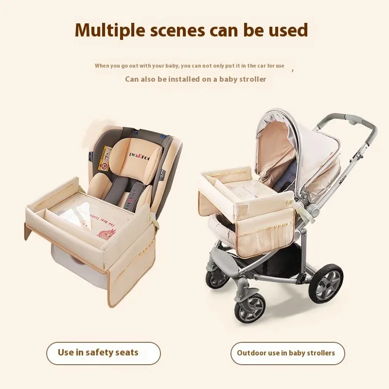 1 PC Car Table Car Seat Tray for Kids Foldable Multiple Pockets Waterproof Portable Large Capacity Table for Dining Drawing Car