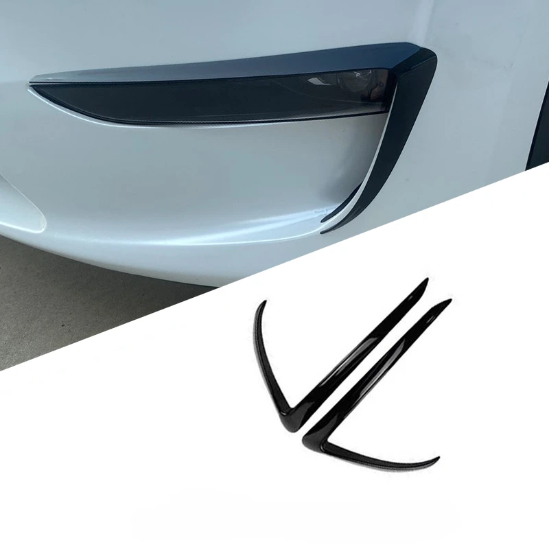 

For Tesla Model 3/Y Front Fog Light Spoiler Air Knife Bezel Eyebrow Trim Cover Reduce Drag Enhance Power Modification Accessory