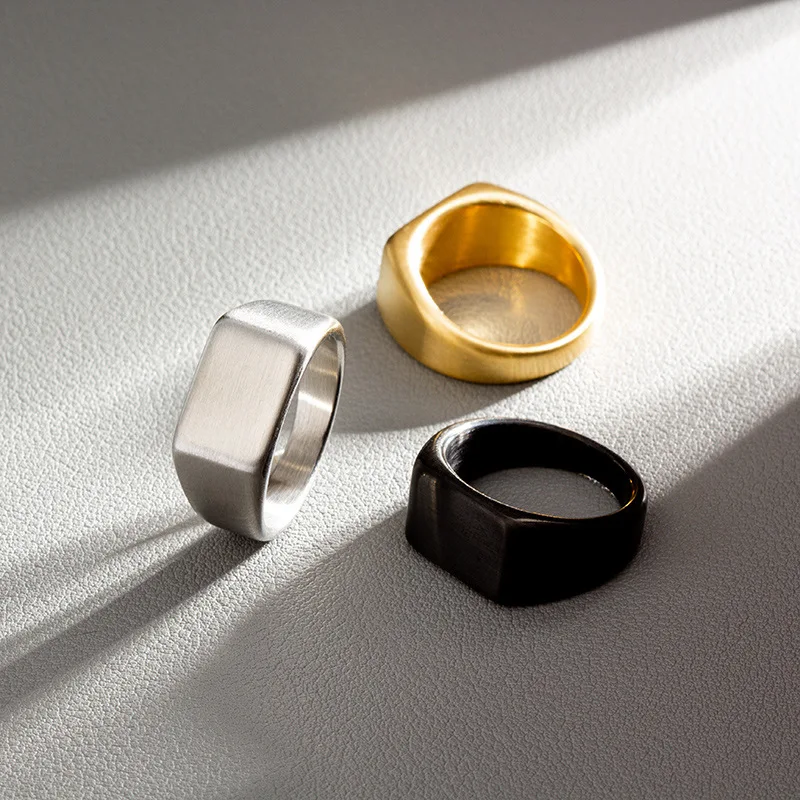 HNSP 316L Edelstahl Rechteckiger Blanko-Siegelring für Herren DIY Siegelring Fingerschmuck Zubehör – Detail 3