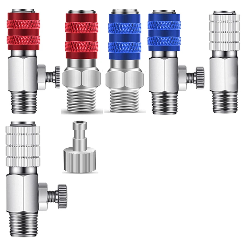 Adaptador de conexiones macho y hembra BSP de 1/8 pulgadas, piezas de aerógrafo, acoplador de desconexión rápida, enchufe de ajuste de liberación, 1 Juego