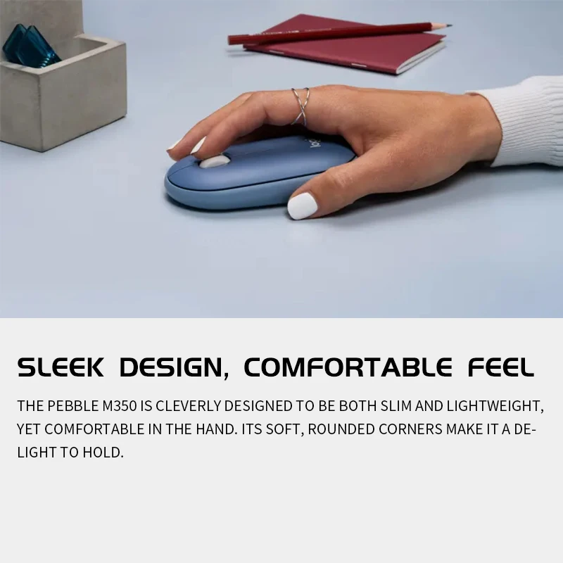 Logitech M350 Mouse silenzioso wireless Simpatico laptop per ragazzi e ragazze Home Office Leggero e confortevole portatile