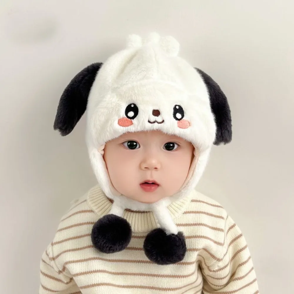 

New Soft Fluffy Winter Baby Earmuffs Warm Cartoon Ear Baby Knitted Cap Plush Fluffy Windproof Warm Hat