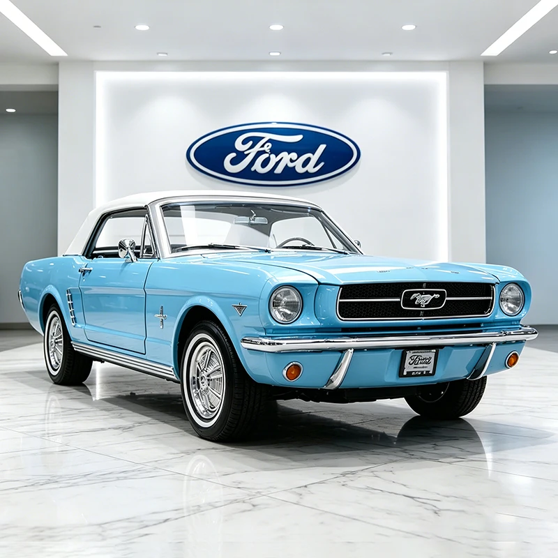 Image of Motormaxtoy 1:24 Ford Mustang 1964 Legierungsauto, Druckguss-Modellfahrzeug, Miniatur-Modellauto für Sammler, Geschenk