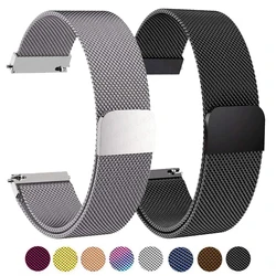 18mm 20mm 22mm Metal Strap for Garmin Vivoactive 3 4 4S Band Watch Venu 2 2s 3s SQ Forerunner 645 Bracelet Milanese Loop
