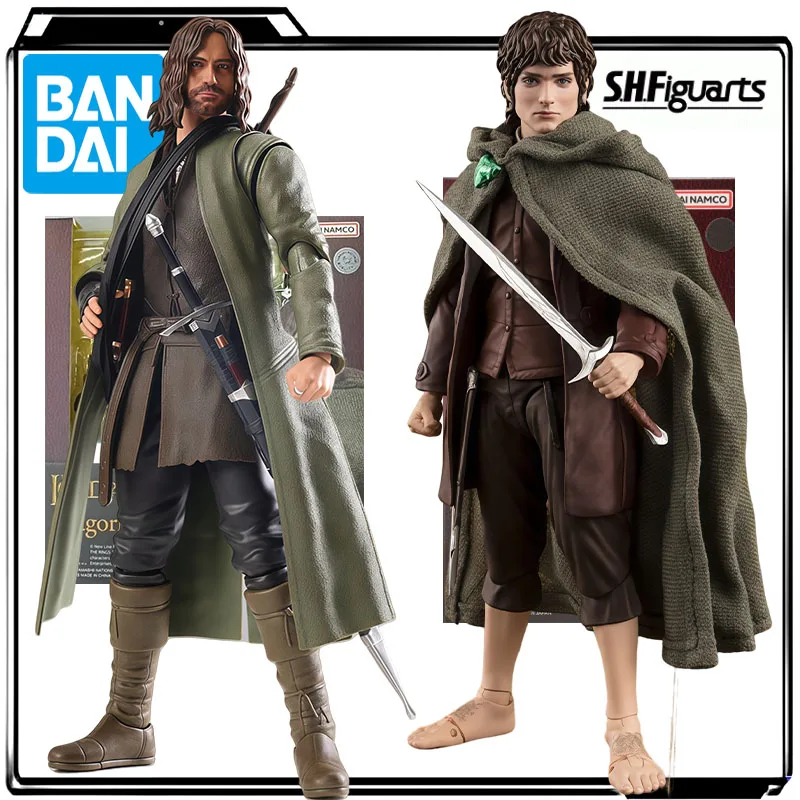 

Bandai Genuine S.H.Figuarts Anime Figure Frodo Baggins&Gollum & Aragorn Action Figure Toys for Boys Kids Gift Collectible Model