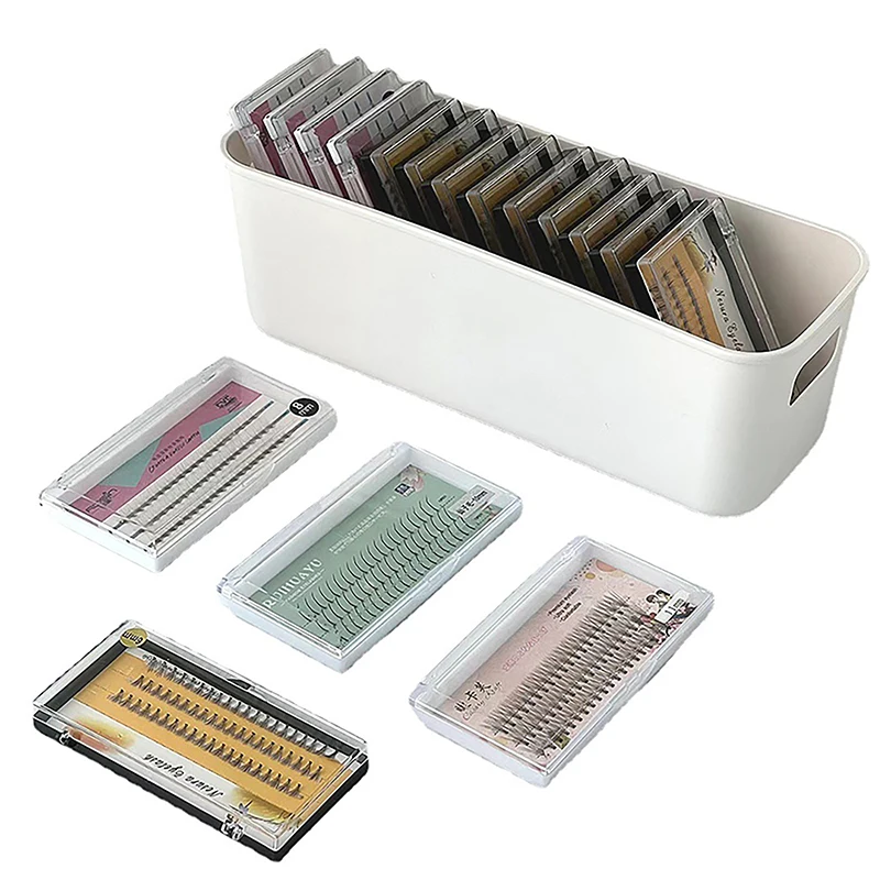 Boîte de rangement pour outils de maquillage S/L, boîte de rangement pour faux cils, organisateur d'outils d'extension de cils, accessoires cosmétiques