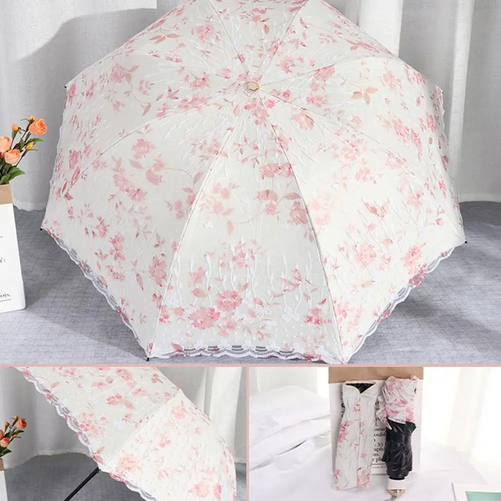 Sun Umbrella Double Layer Lace Mesh Kawaii Sunscreen Anti-UV Sunshade