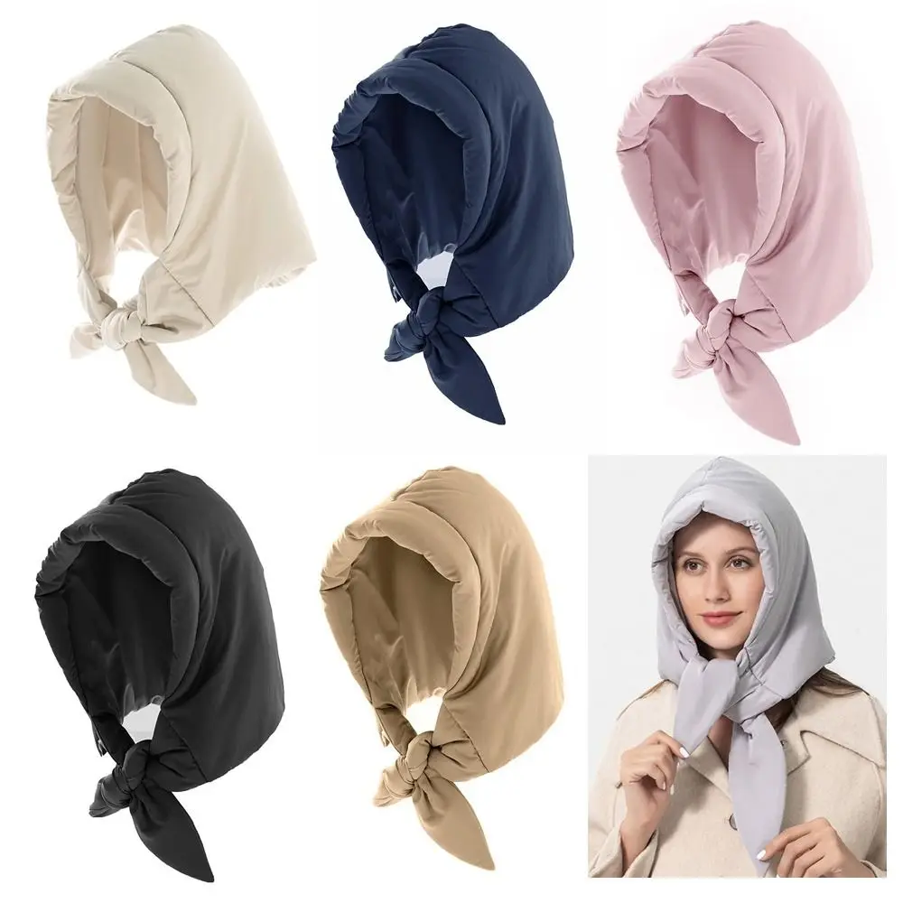 سميكة الشتاء الحجاب يندبروف نفخة تصميم مثلث وشاح طارد المياه التعادل هود أسفل القطن وشاح ملابس الشارع