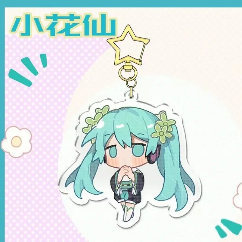 New Hatsune Miku anime periferiche carino portachiavi ciondolo, Little Flower Fairy, Snow Hatsune, Magical Mirai, Kawaii ciondolo regalo