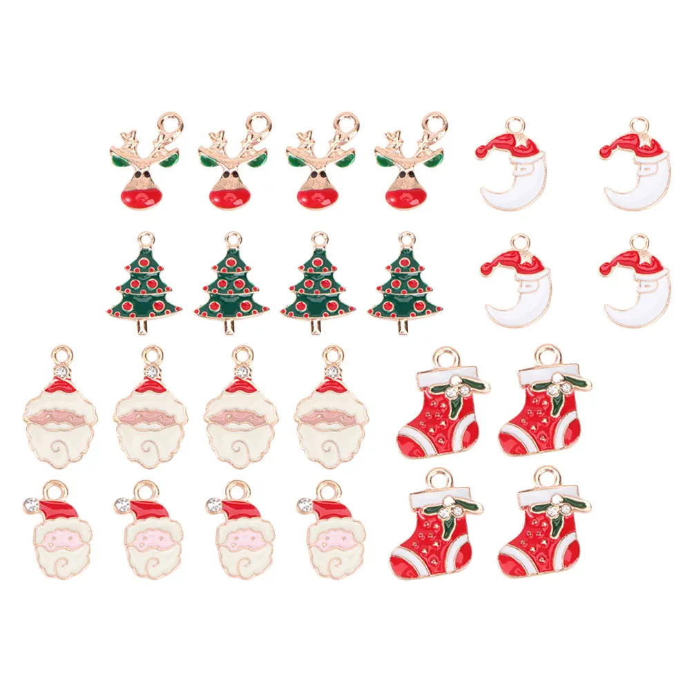 

24pcs Alloy Small Charms Jewelry Making Materials Christmas Gifts Unique Decorations Smooth Hand Feeling Necklace