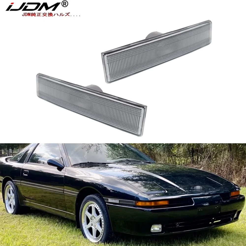 iJDM Front Fender Side Marker Repeater Light Housings Kit for Toyota Supra Mk.3 1987-1992 & Celica 1986-1989 No Bulb/Socket