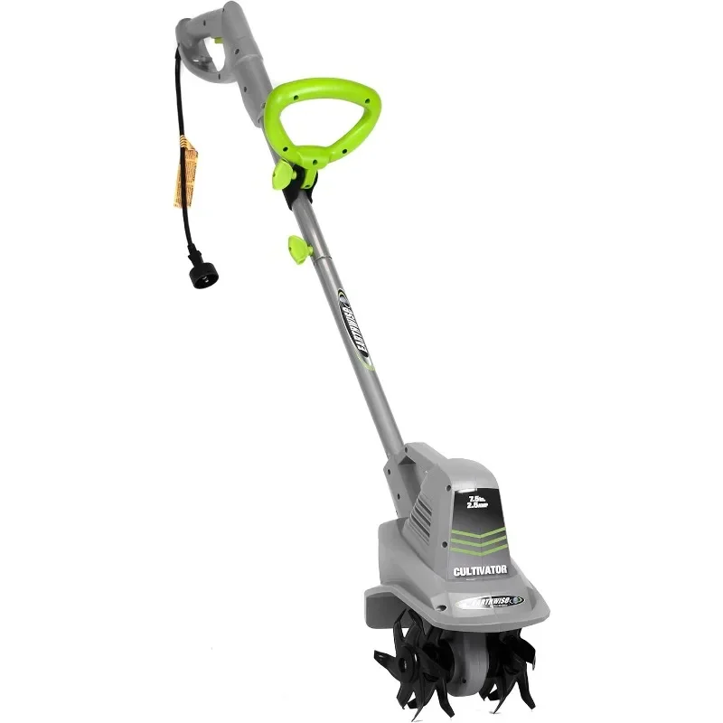 Earthwise TC70025 Leme/cultivador elétrico com fio de 7,5 polegadas e 2,5 A, 7,5 polegadas, 2,5 A com fio, cinza