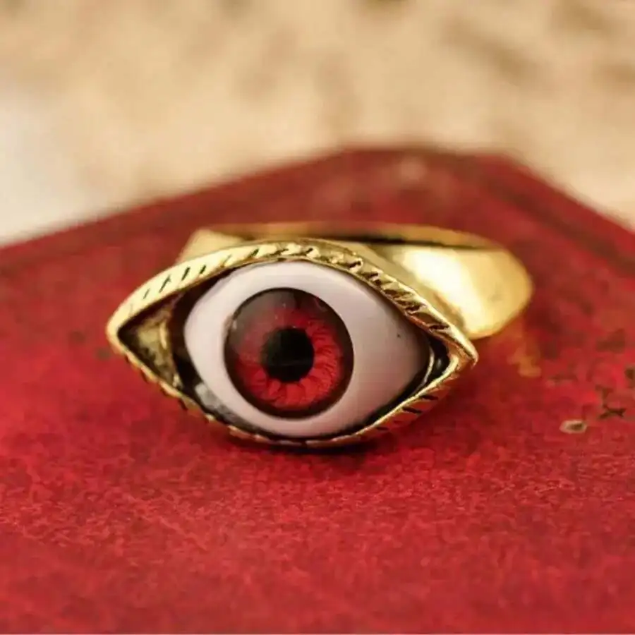 

Punk Eyeball Ring Unisex Gothic Vintage Halloween Jewelry Exaggerated Statement Ring