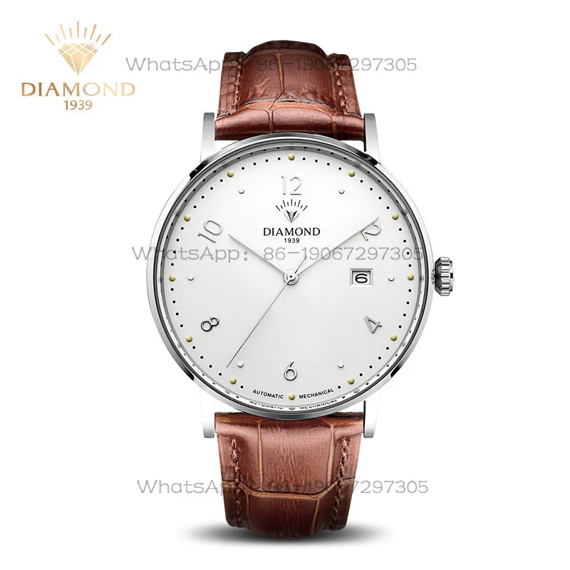 

Shanghai Diamond Watch Men's Automatic Mechanical Large Dial Simple Waterproof Fashion Ultra-thin Retro Men's Watch Genuine