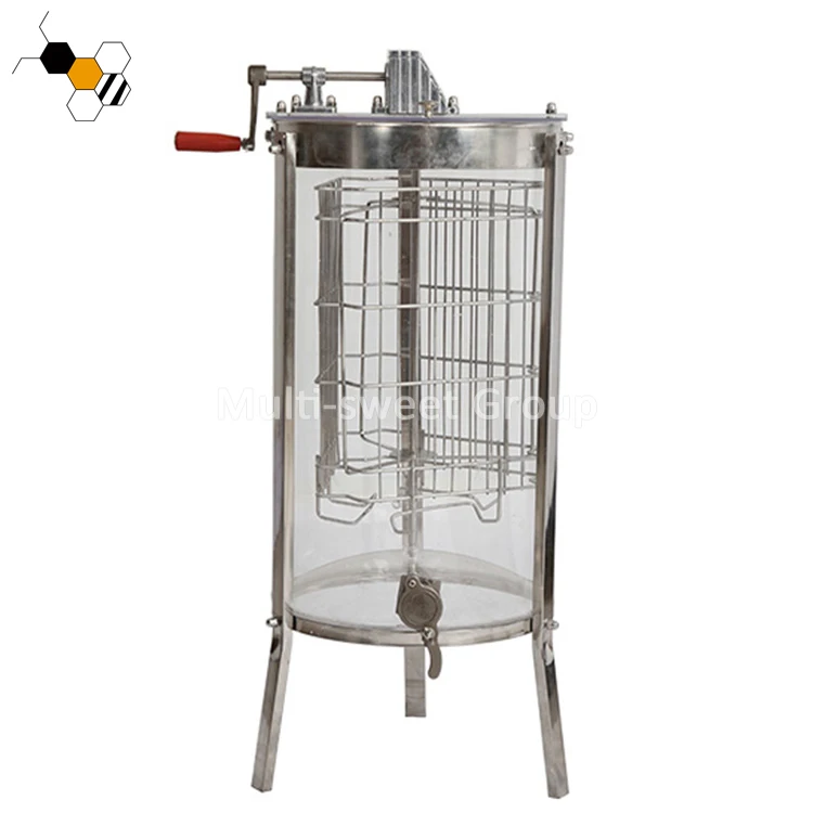 Acrylic honey centrifuge transparent 3 frames manual honey extractor