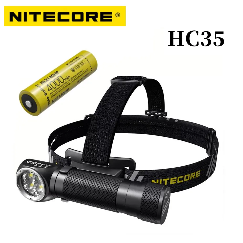 NITECORE HC35 Rechargeable Headlamp 2700 Lumens High Performance L-Shaped Headlight Flashlight Lantern with 4000mAh Battery