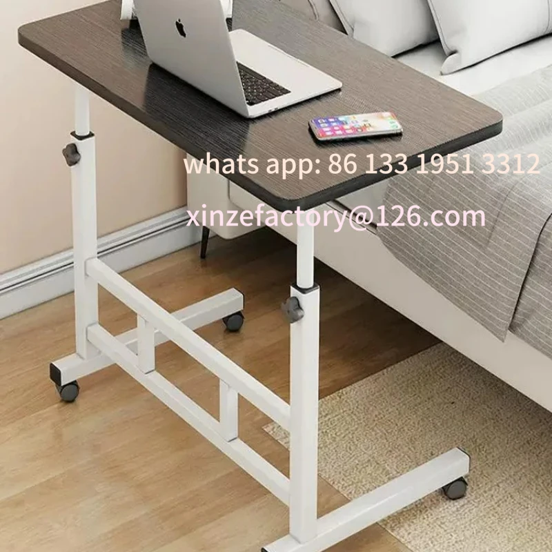 Customizable Height-Adjustable Mobile Desk with Wheels Auxiliary Table