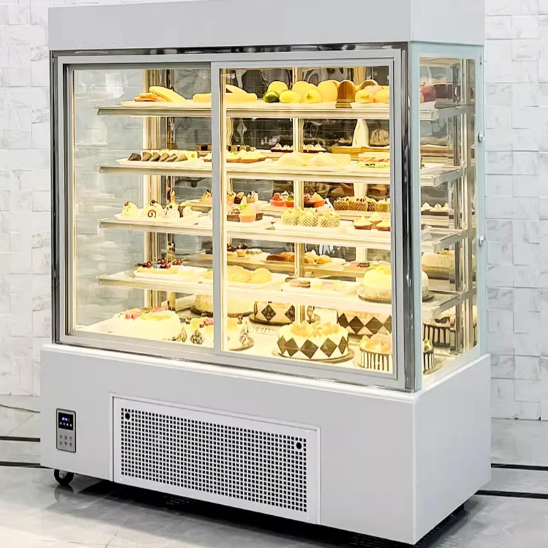 

2026 Bakery Pastry Stand-Up Refrigerator Commercial Cake Fruit Preservation Refrigerated Display Cabinet LED Lighting Customized