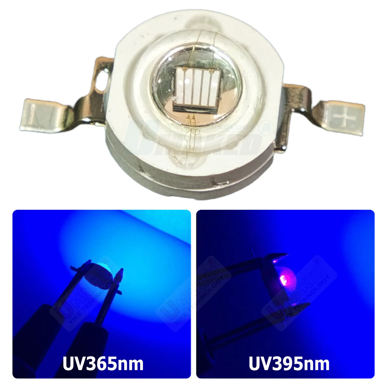 10-100pc 3 ワット UV ハイパワー LED ライトビーズウルトラバイオレットパープル LED チップ 365nm 370nm 380nm 390nm 395nm 400nm 405nm 410nm ランプ電球