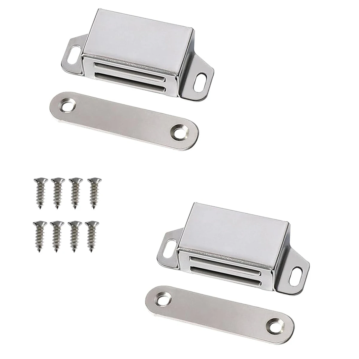 Schrankmagnetriegel für Schranktüren, Schränke, Schubladen, Fensterläden, Schrankmagnetriegel (magnetische Schrankschrauben, silbrig)
