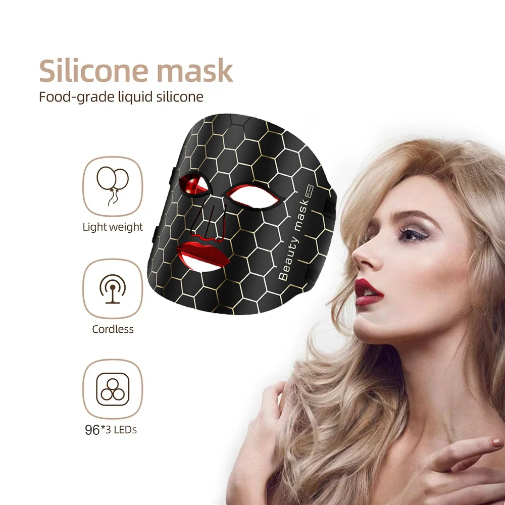 7 Colors Photon Silicone Face LED Mask 3D Facial Beauty Mask Red Light Therapy Skin Care Repair Skin Brightening