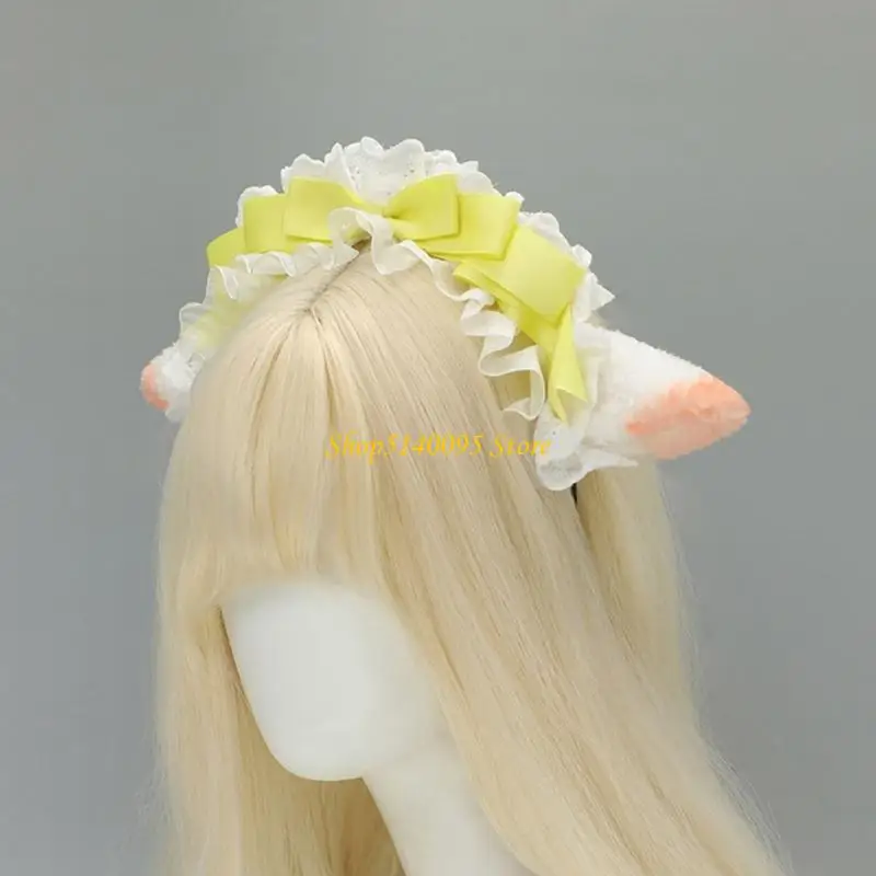 Dxae Plux moutons Bandons d'oreille ajusté pour les filles garçons halloween Photo accessoires habillés