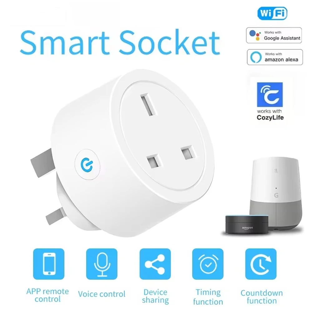

WIFI Socket US Wireless Control Outlet 10A Timing Function APP Remote Control Smart Home Appliances Work With Alexa Google Home