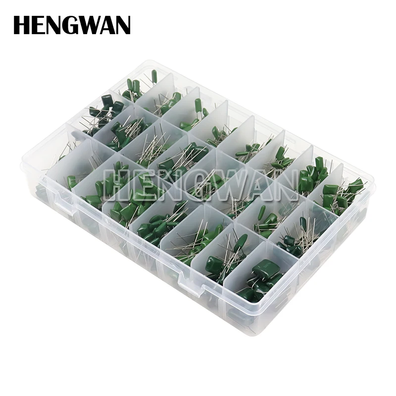 660pcs 24Values Polyester Film Capacitor Assortment Kit 100V 2A223J 2A104J 2A154J 2A474J 2A471J 2A102J 2A103J Capacitance Set