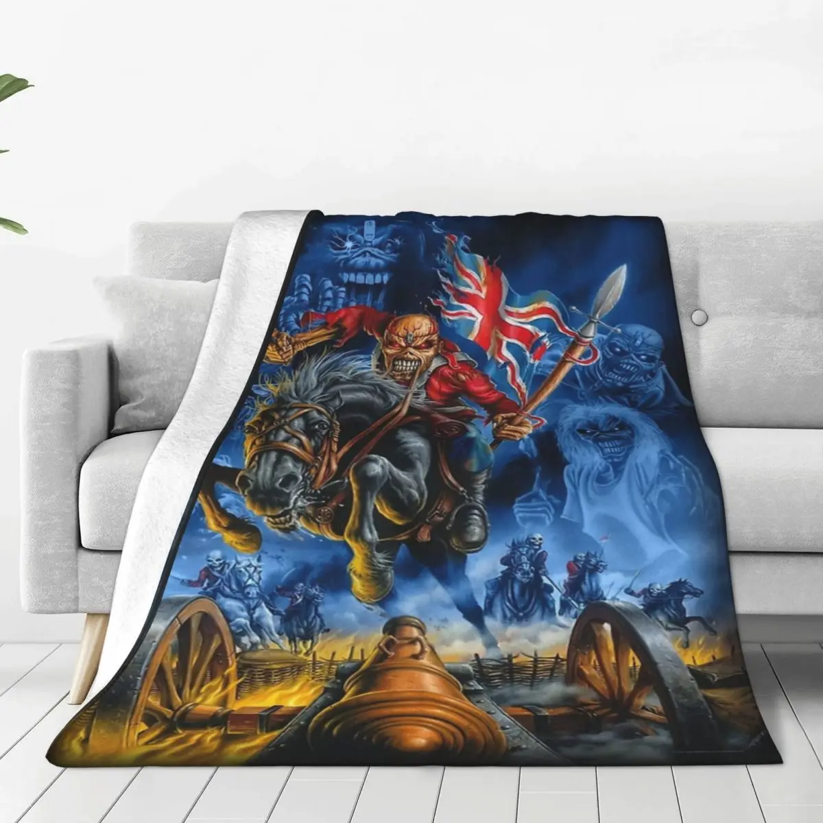 Run With The Flag American Irons Maidens Knitted Blankets Wool Throw Blanket Summer Air Conditioning Decoration Bedspreads