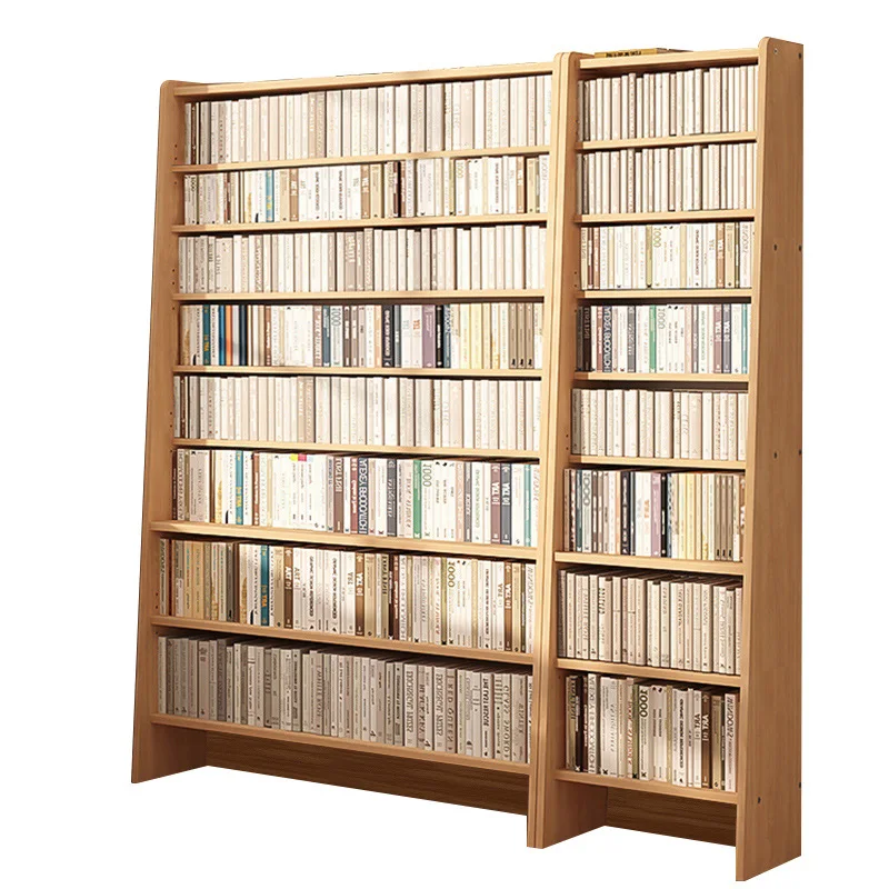 

All solid wood bookshelf, household shelf, living room storage shelf, trapezoidal display shelf, simple multi-layer bookcase aga