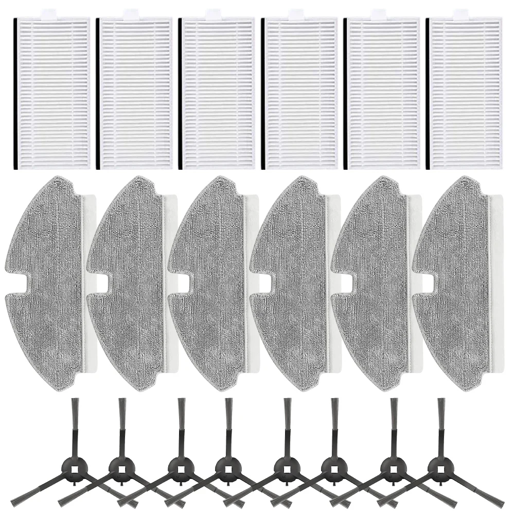 High Performance Replacement Parts Set for Mova M1 & For Trouver M1 Vacuum Features Filters Mop Cloths and Side Brushes