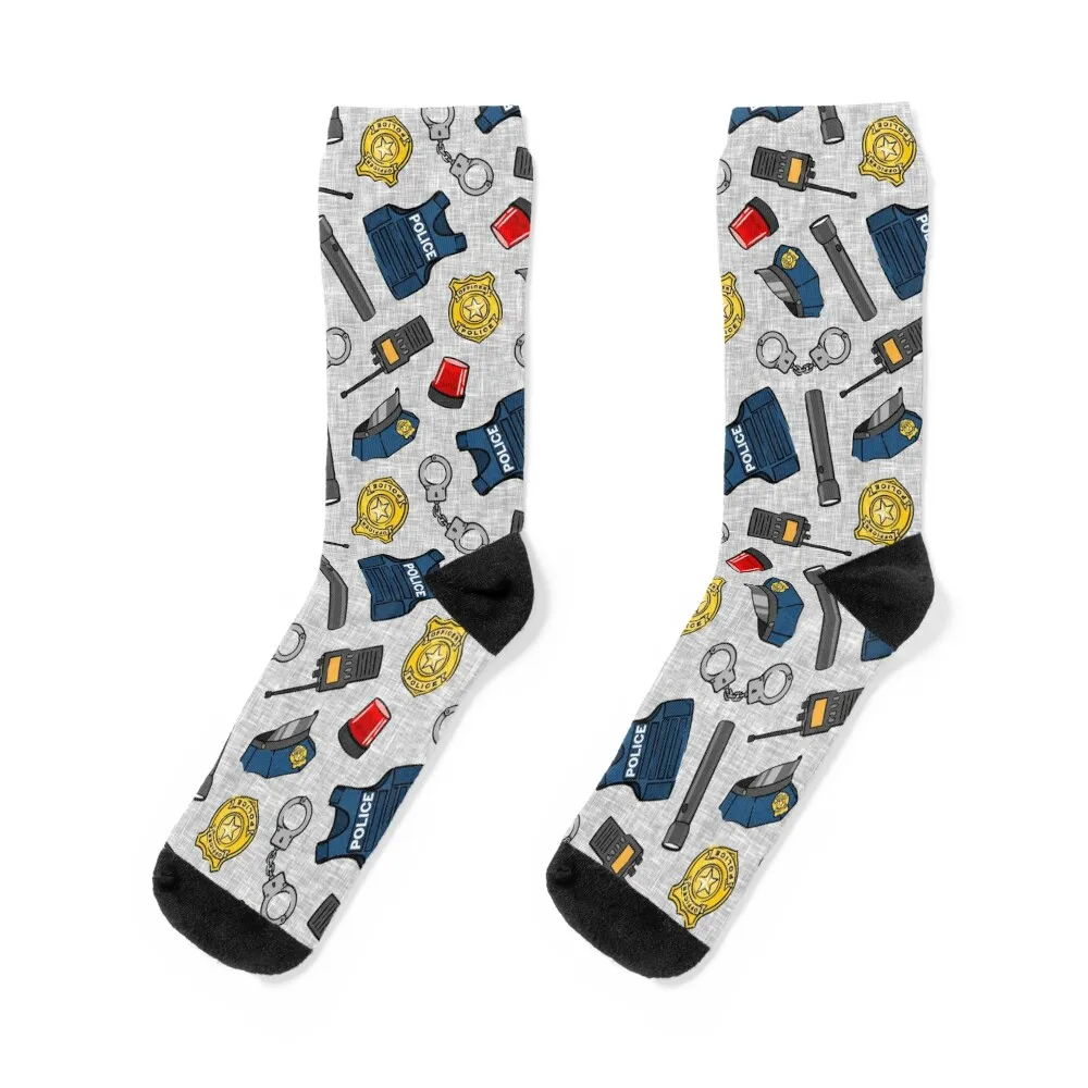 Police Gear - Light Gray Socks with print halloween ankle kids Socks For Women Men's