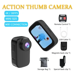 Action Thumb Camera Anti-shake 4K WIFI Pocket Camera Wireless Remote Contro Outdoor Cycling Bodycam Mini Sports Camera